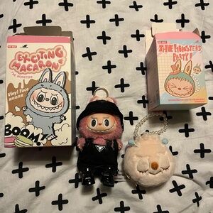 Labubu pink in Prada outfit